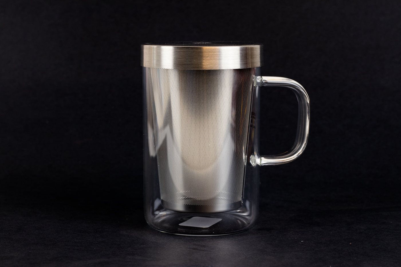Large Glass Mug w/Infuser 500ml — Mandala Tea