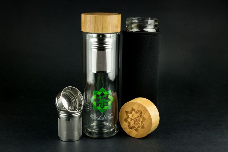 Tea Thermos w/2-Piece Strainer and Sleeve — Mandala Tea