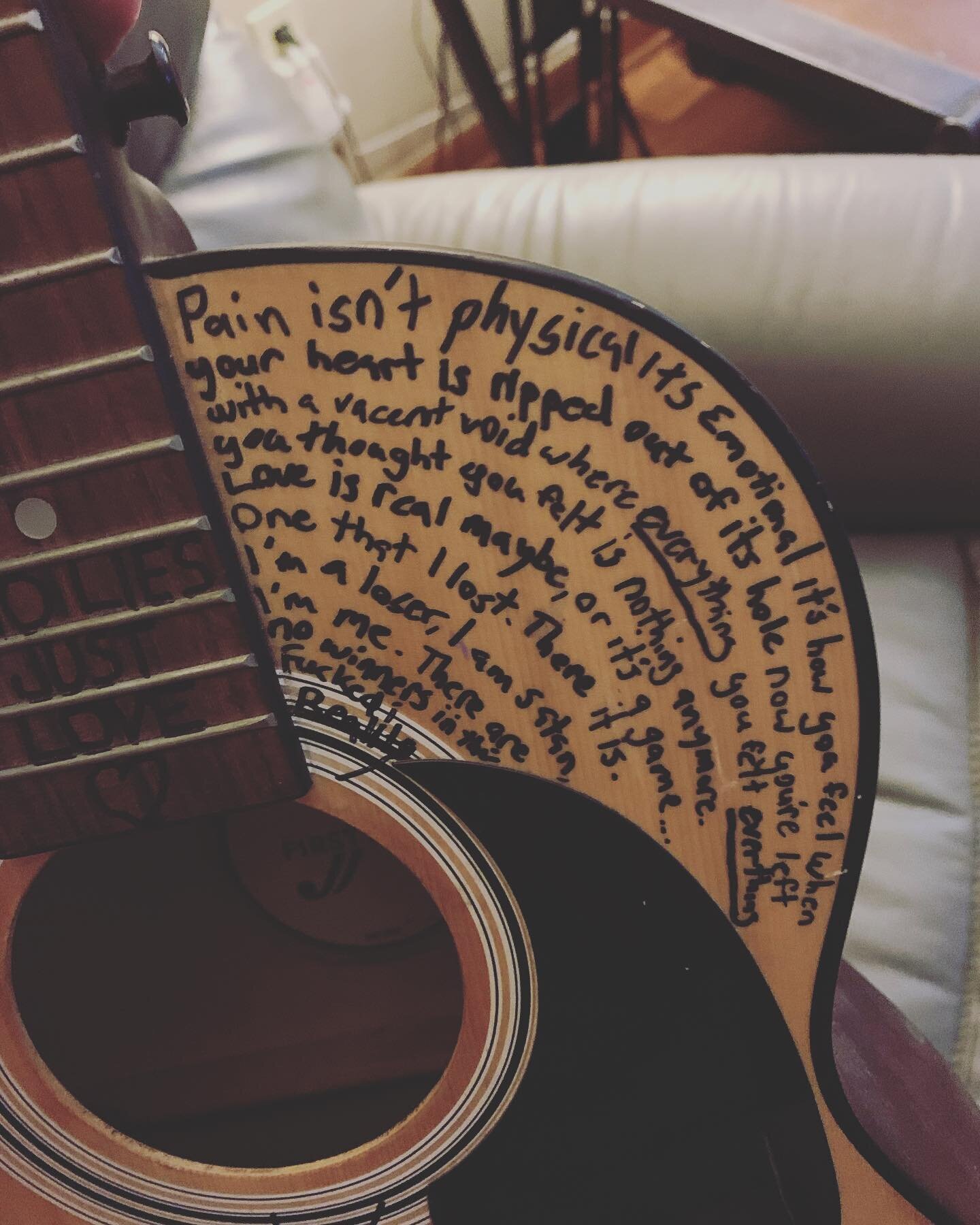 The beauty of the written language is that it can connect people, even people who have never met, across time. Recently, one of my cousins passed away and this is a photo of his guitar 🎸. The written word means that even when someone is no longer wi