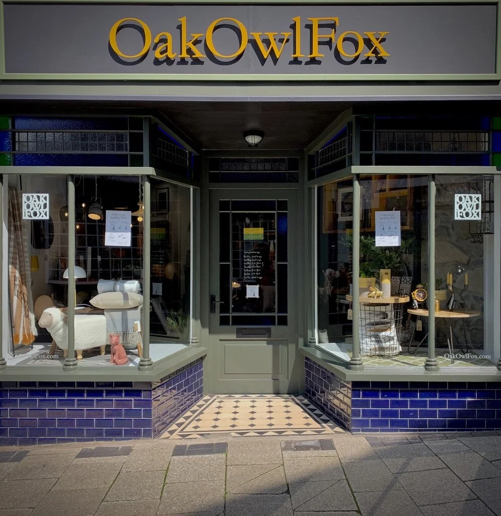 The exterior of the OakOwlFox shop in the town of Llanrwst, North Wales