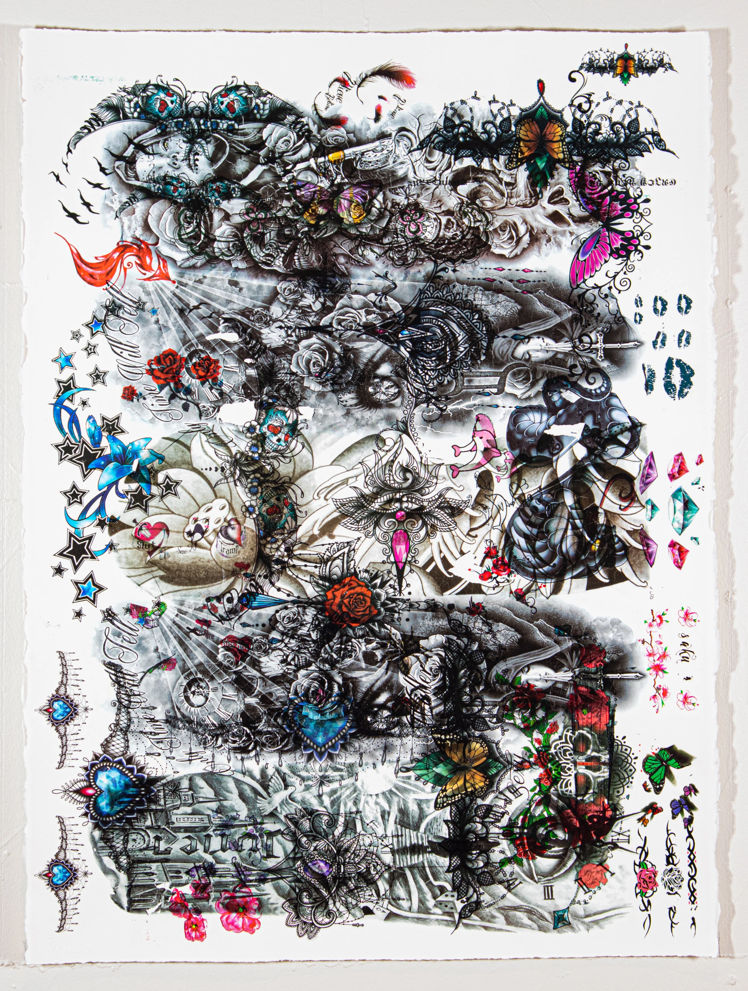 No. 6 2018 temporary tattoos on paper 30.5” x 23”