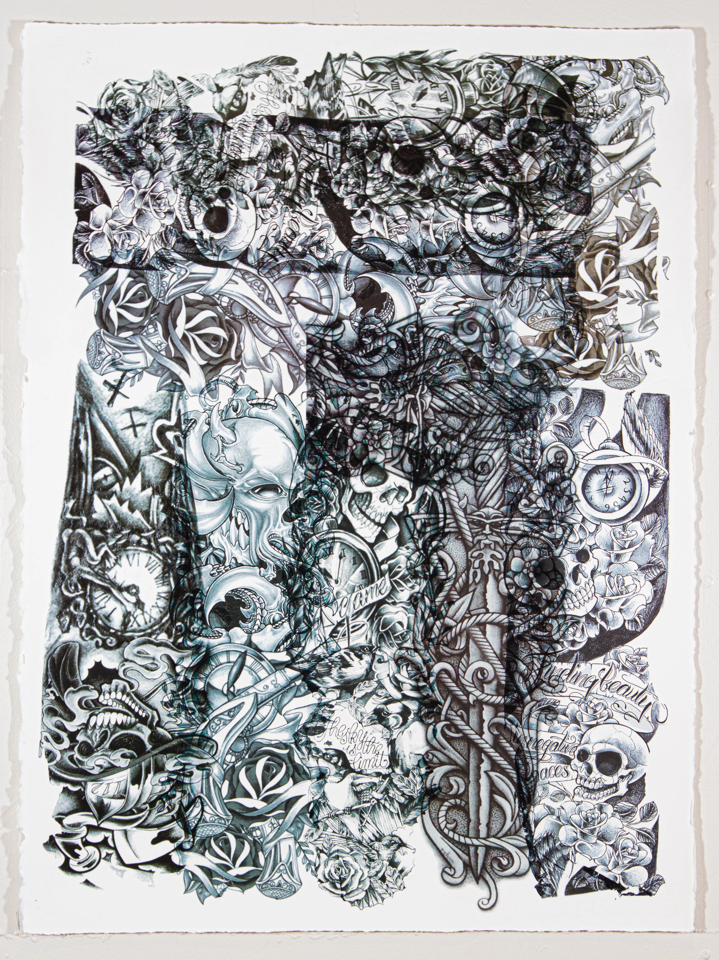 No. 8 2018 temporary tattoos on paper 30.5” x 23”