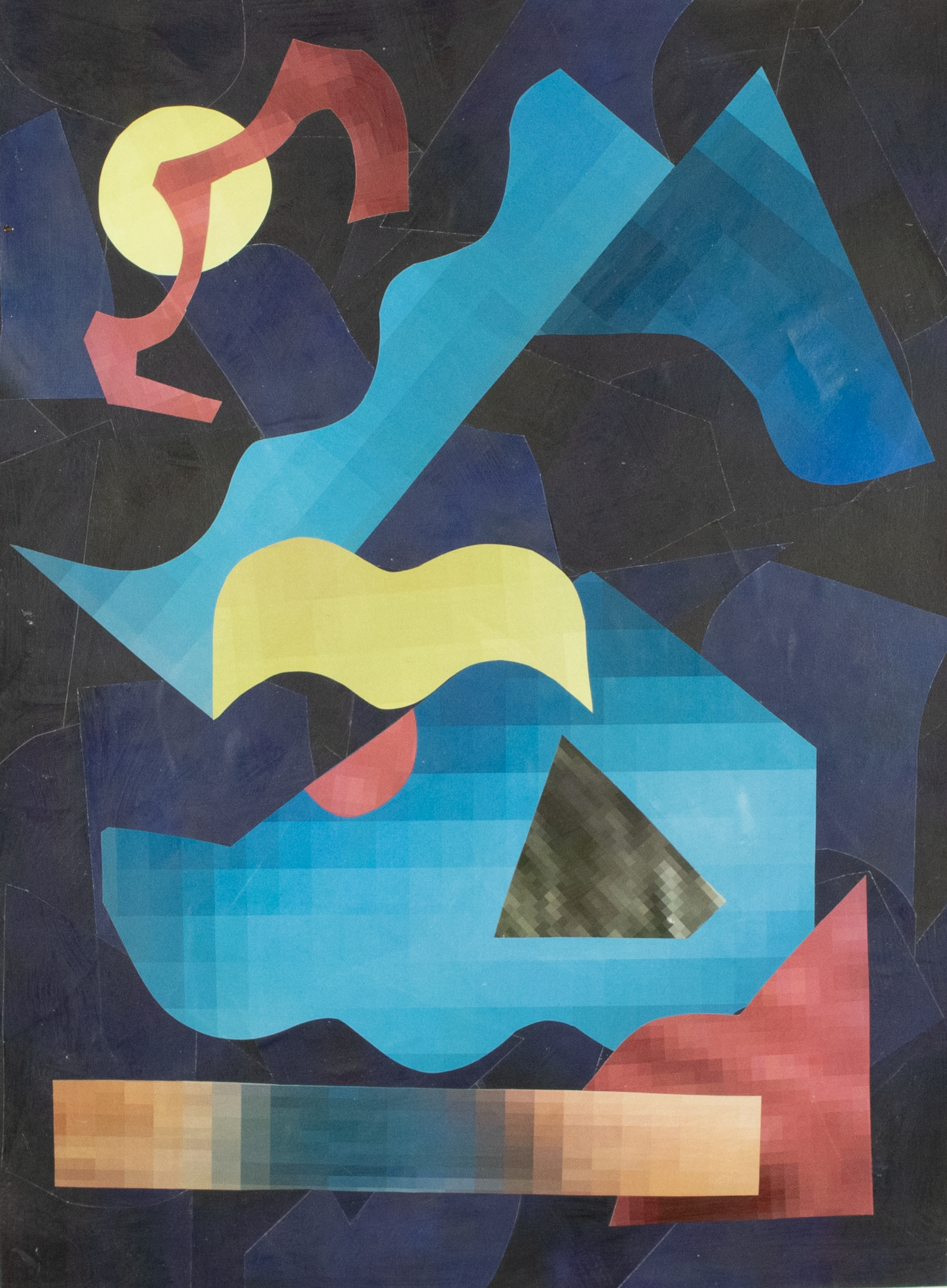 Manufacturing Consent (Colin Powell WMD presentation at UN), laser print collage on paper, 15" x 11.5"