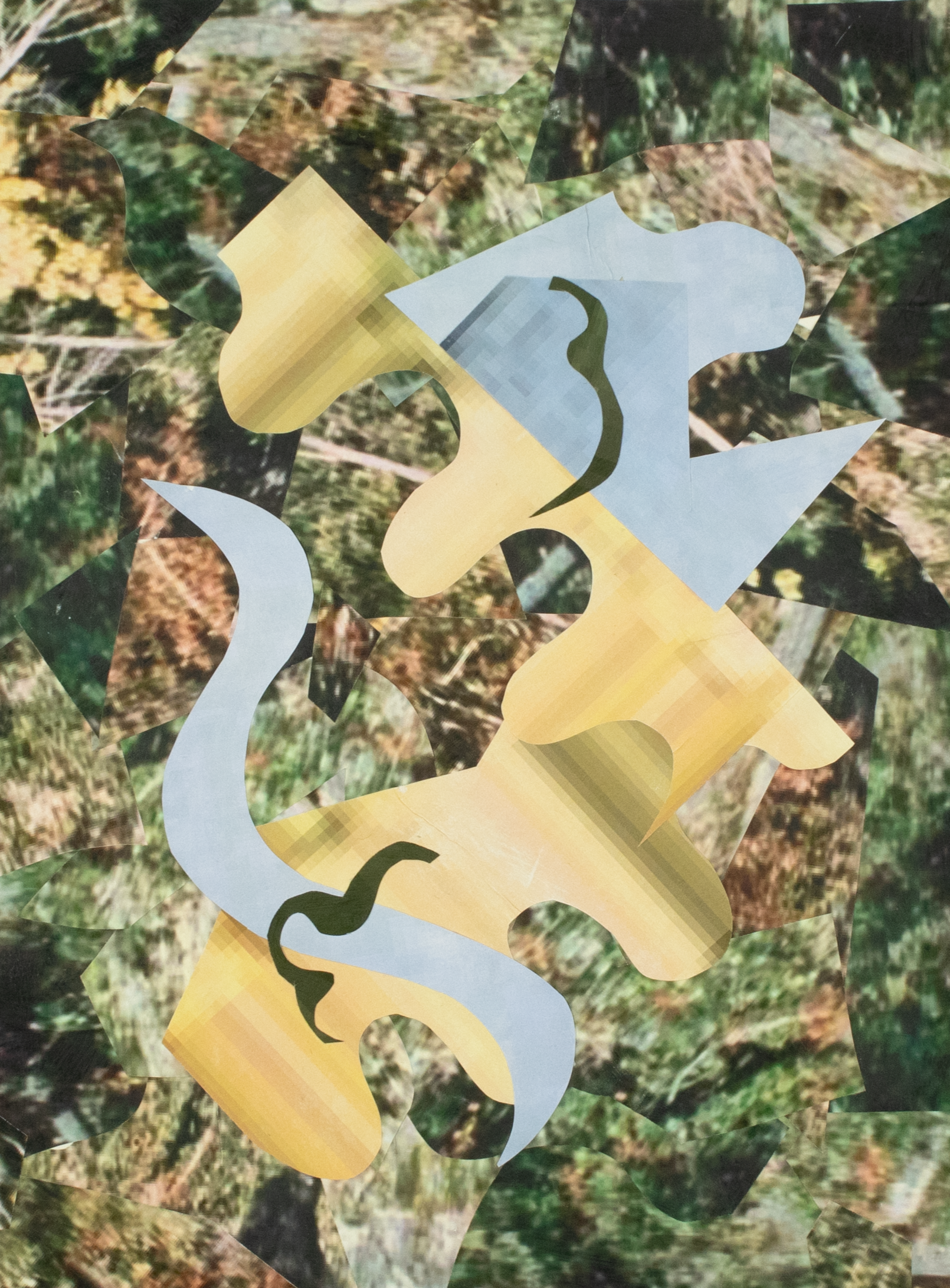 Bigfoot, laser print collage on paper, 15" x 11.5"