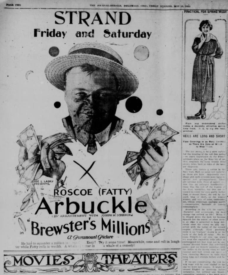 Week of May 12, 1921 - Brewster’s Millions