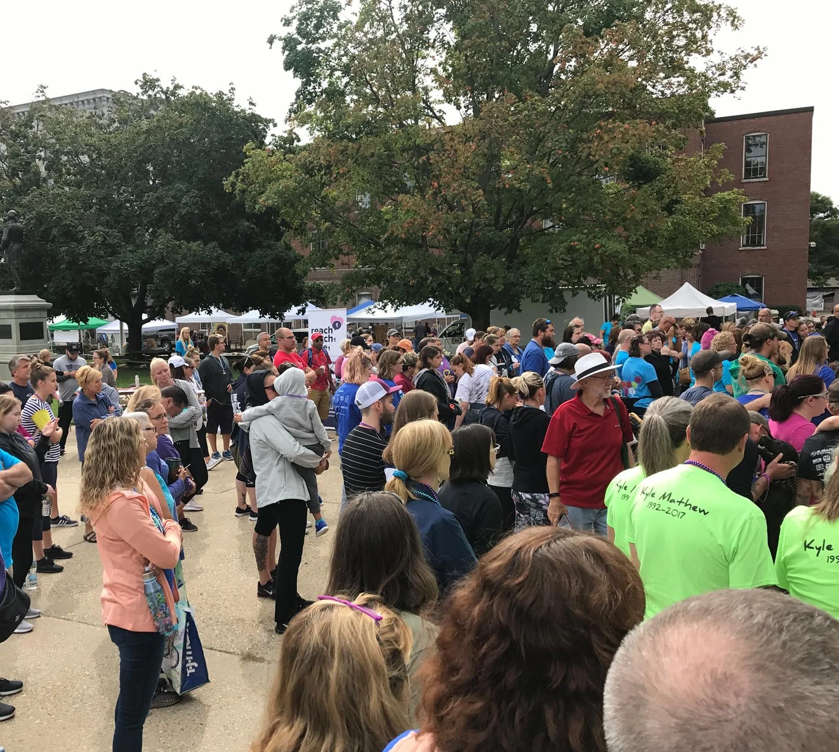 People come together to offer strength. 2018 Concord NH, Out of the Darkness Walk