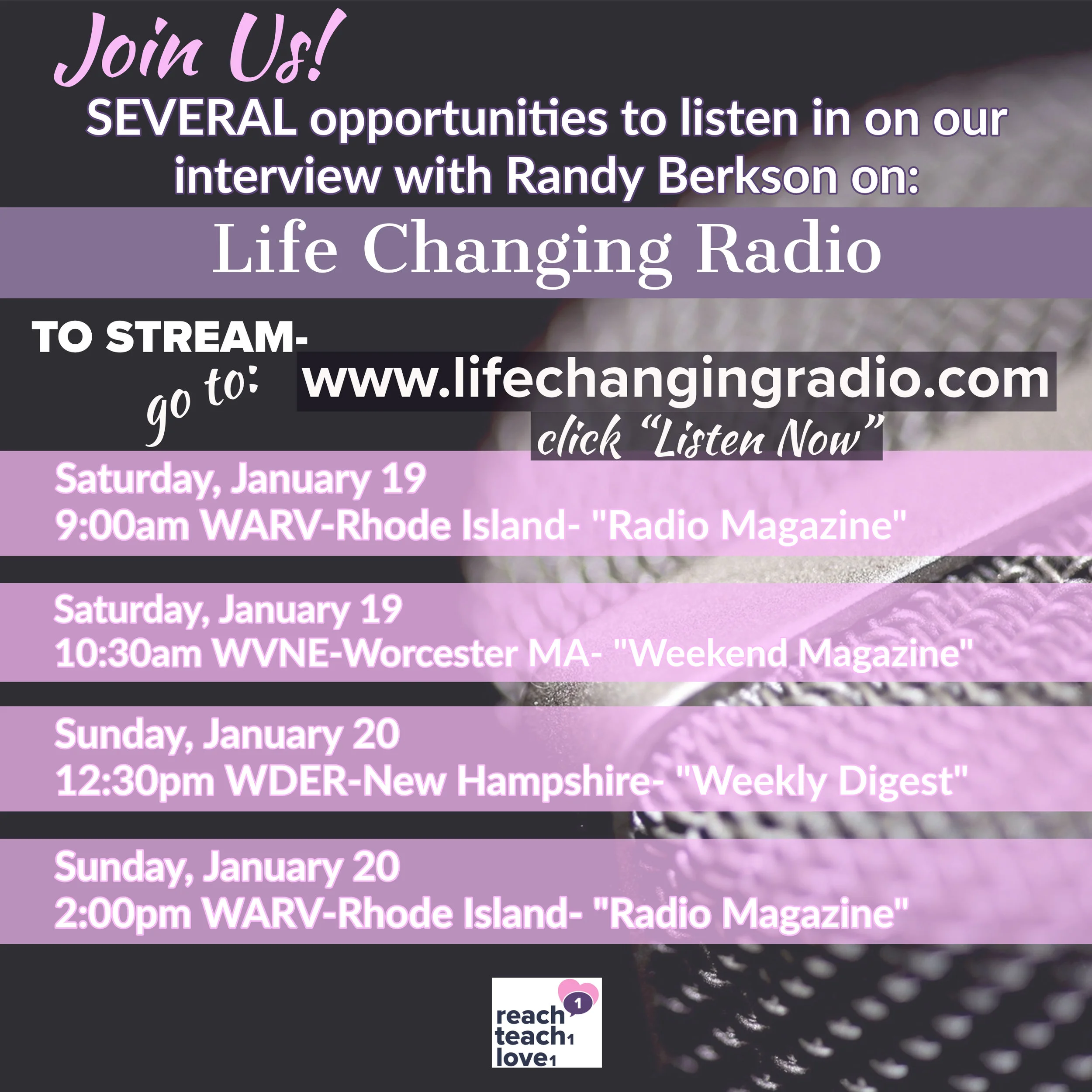 We were privileged to spread the reasoning behind the importance of keeping open dialog about mental health & suicide awareness with our youth. Audio of our interview to come soon.