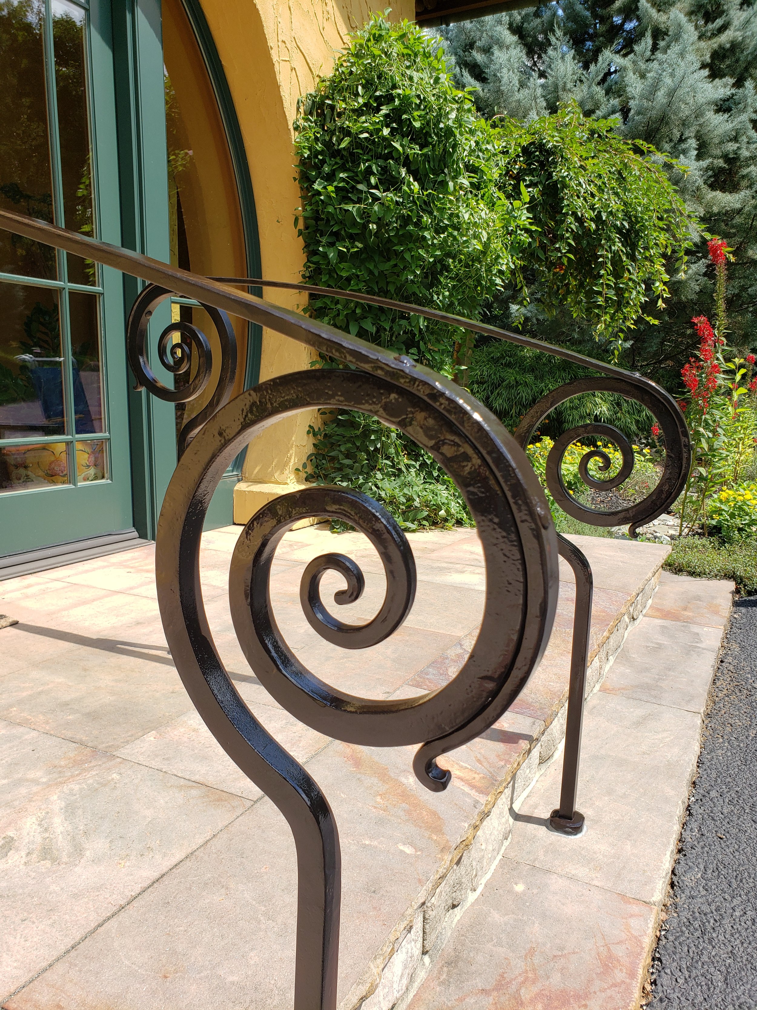 A railing at a private residence in York, PA Hand forged. Damselfly Forge damselflyforge.com.jpg