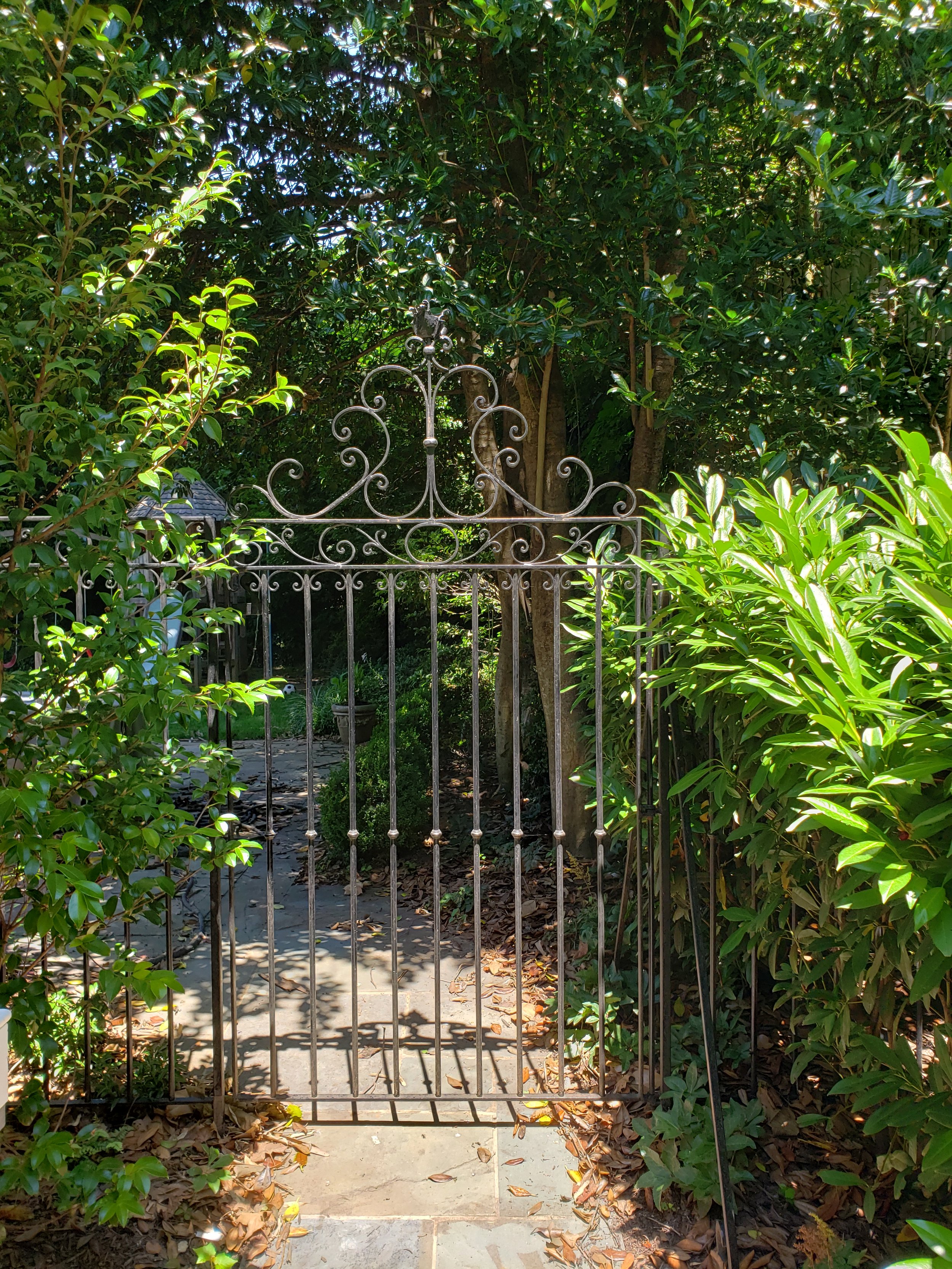 A gate restoration, installed at a private residence in DC. Hand forged by Derick Kemper at Damselfly Forge.  Damselflyforge.com.jpg
