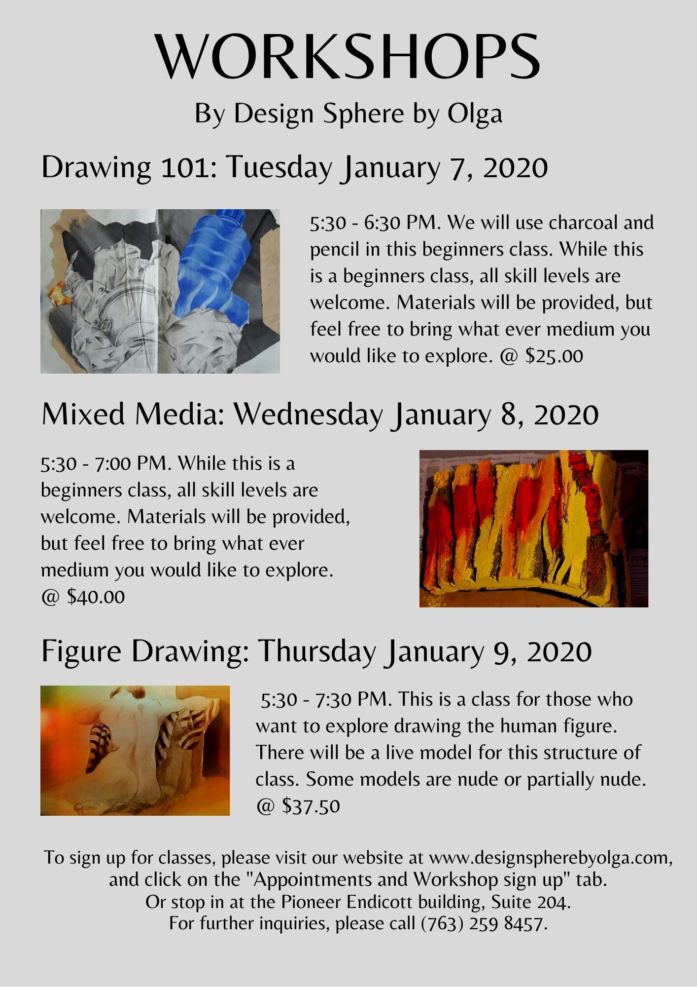 January 2020 Workshops 
