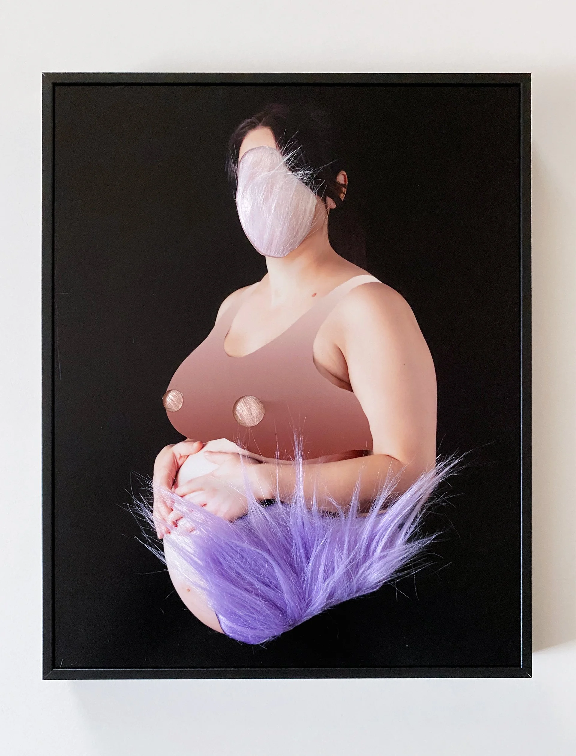 Chimera, dye sublimation on aluminum print with faux fur, 8" x 10," 2026