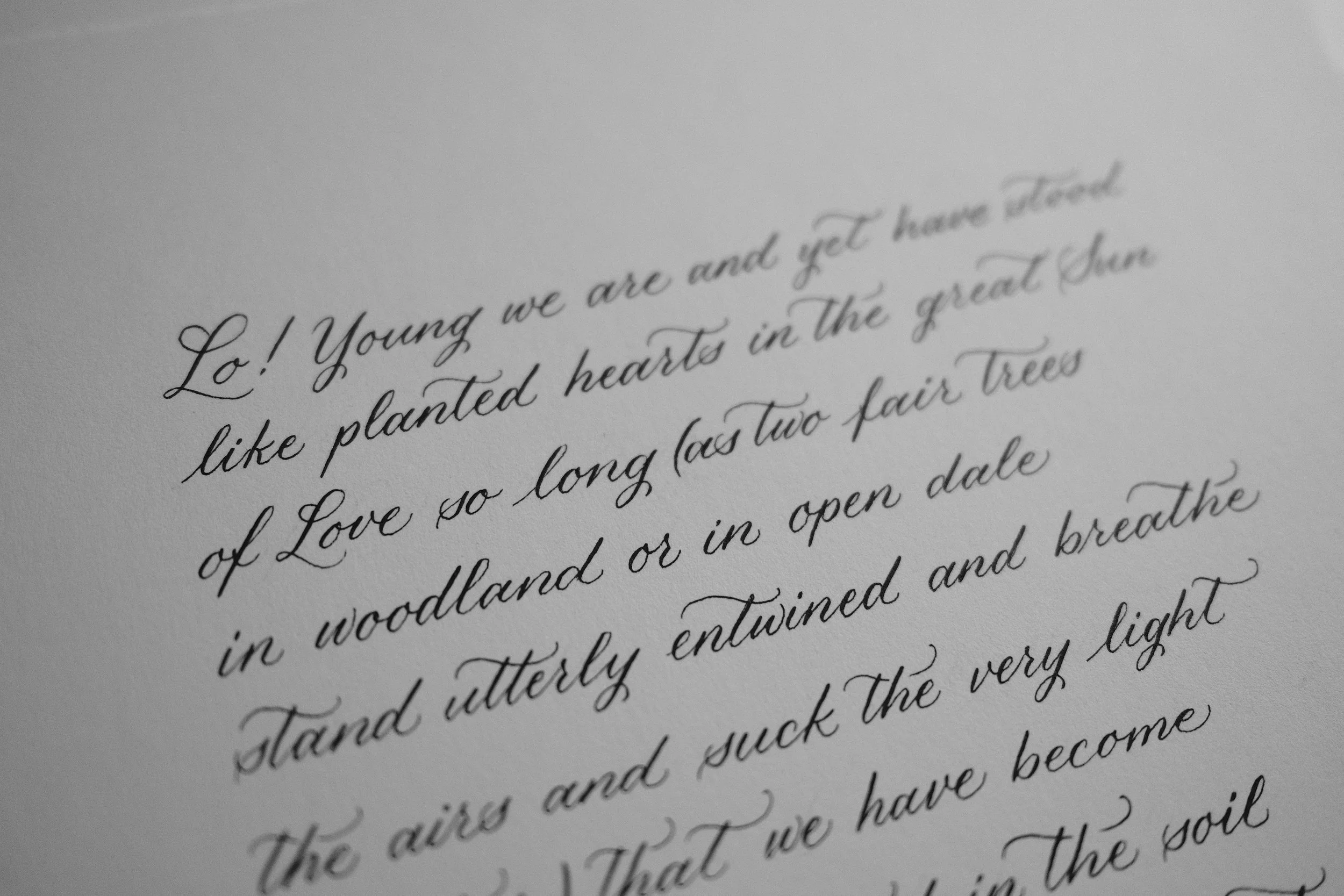 Private commission of a poem in calligraphy for a wedding gift.
