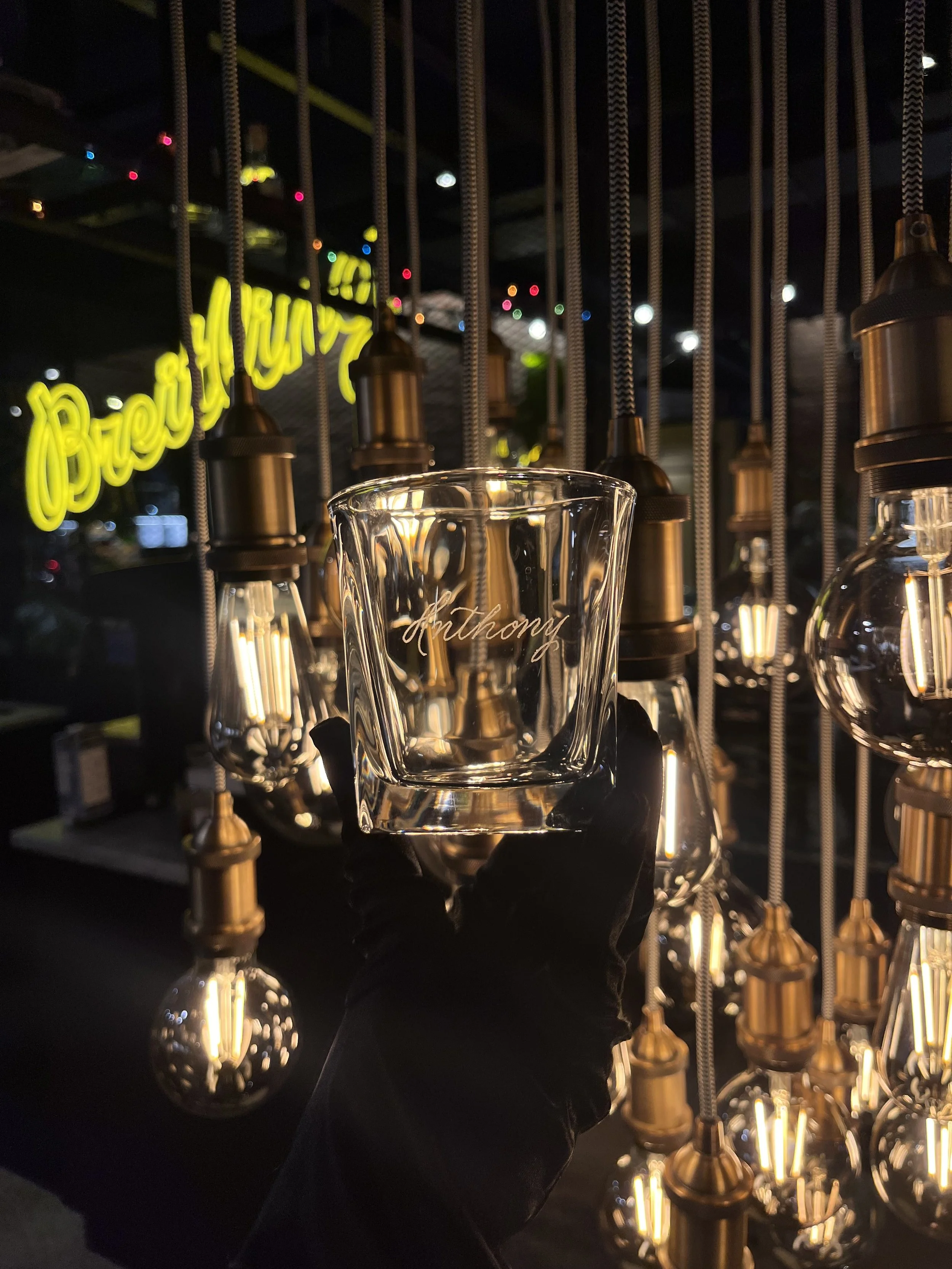 Engraved glassware for Breitling, Meatpacking District