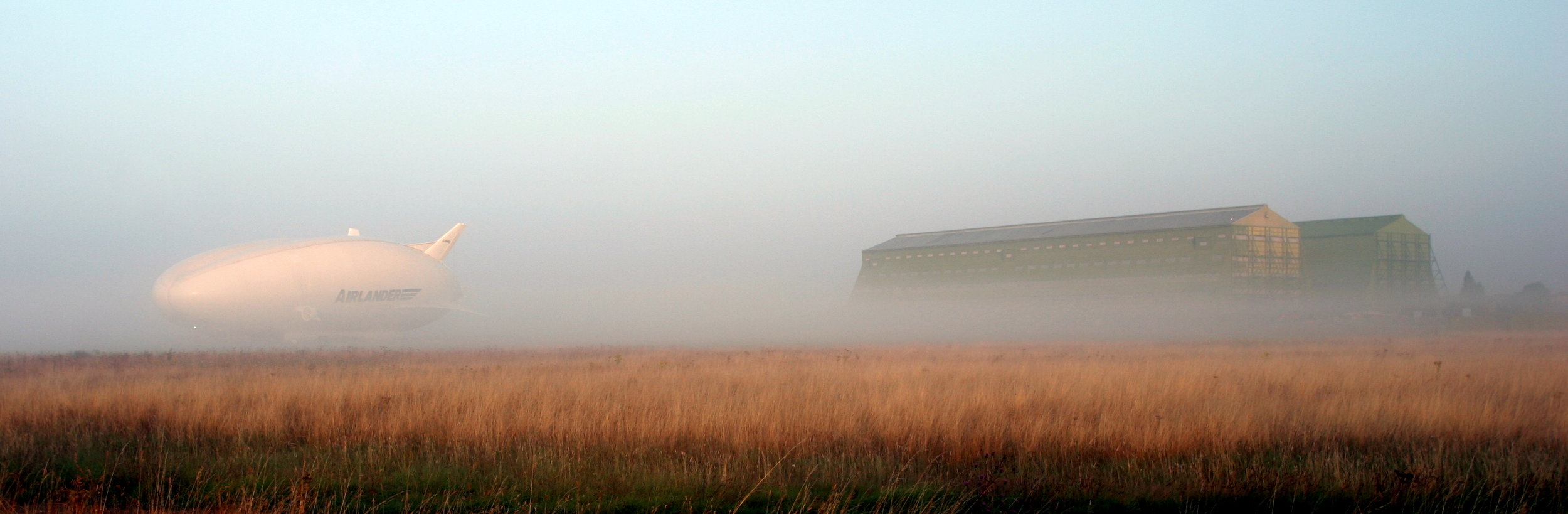  "  Morning mist  "  The Airlander at Cardington  Limited edition of 100 prints signed and numbered  Comes complete with a neutral coloured mount ready for framing 