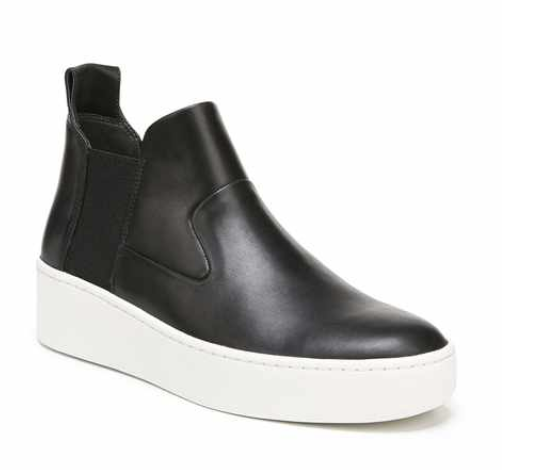 Athletic Legs: Have fun with these high tops. Toss on some black opaque tights and an American Apparel fitted black mockneck dress , and a fun fur/patterned coat. 