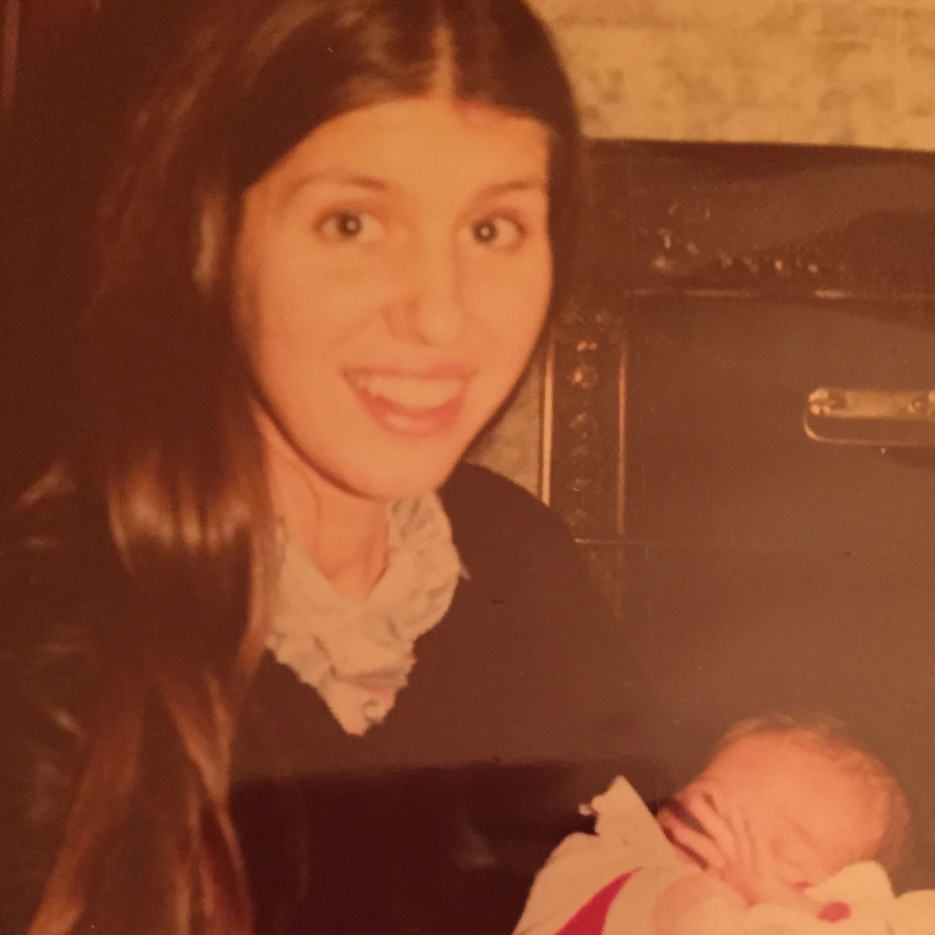 Dr. Lazaron shows off the first baby she delivered