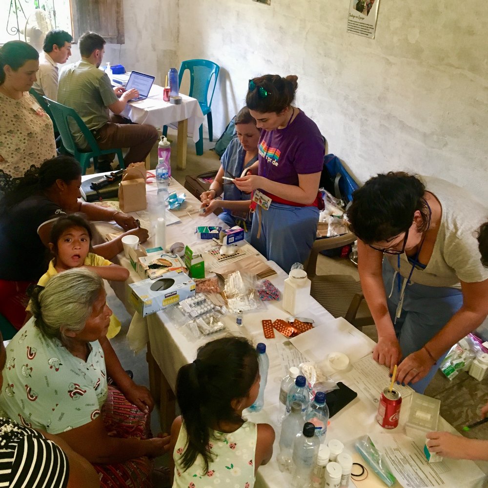  We traveled first to the small rural, coffee and chocolate farming town of Chocola. The team sets up clinic for the week in a small building centered in the community and provides care to numerous children and families – everything from treating acu