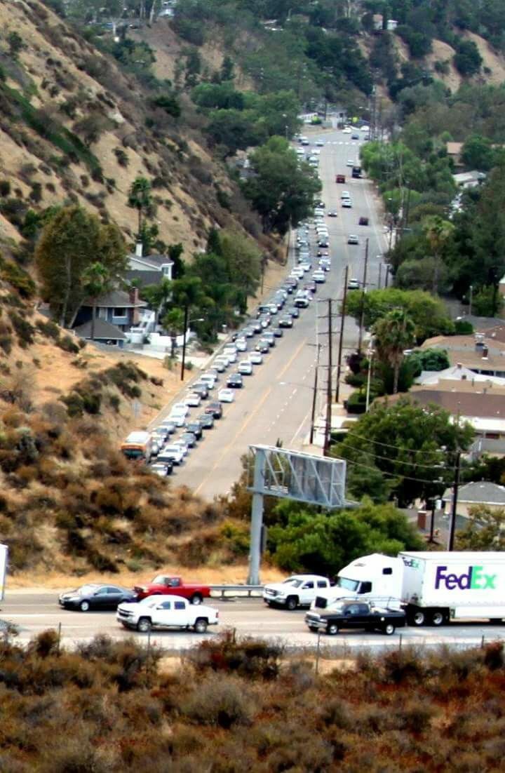 Sunland-Tujunga, where residents were trapped in a wildfire by the road diet.