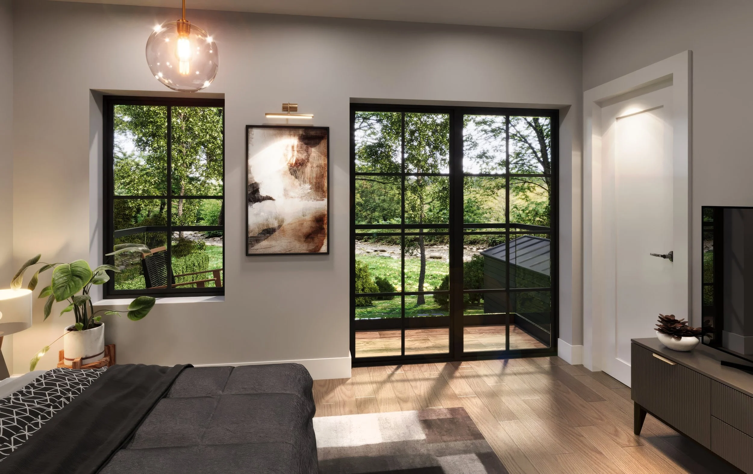 Primary bedroom overlooking the garden at 180 Forest Hill Avenue