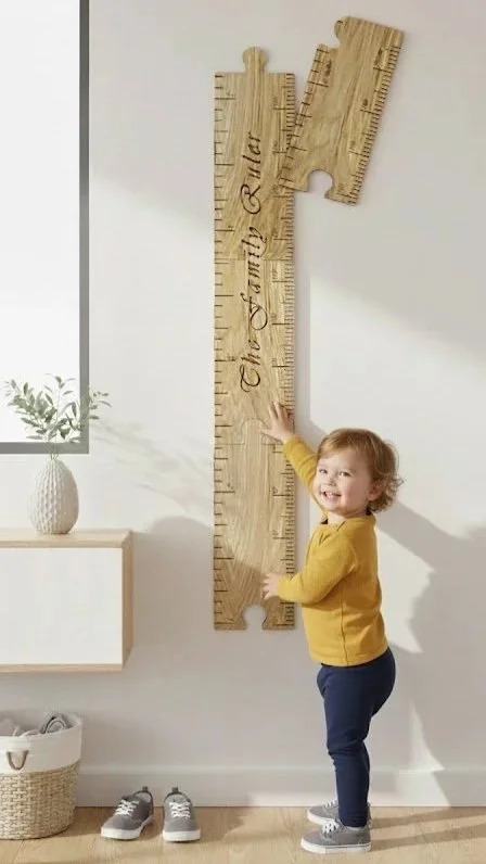 FREE ENGRAVING - Full Size Family Ruler - Jigsaw Style