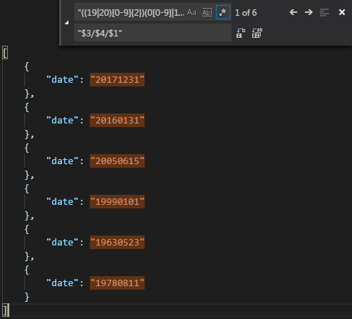 The file in Visual Studio Code before ...