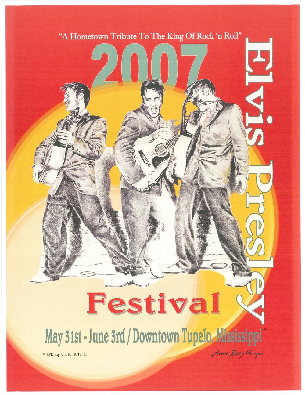 ELVIS PRESLEY LIVE AT TUPELO MISSISSIPPI CONCERT VINTAGE POSTER NEW 24x36