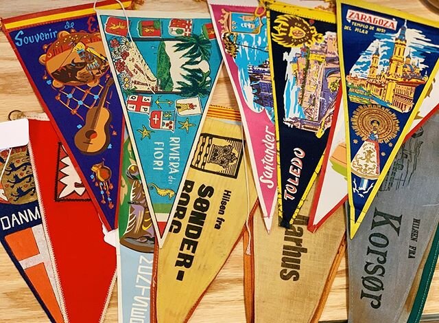 Open from 11-5 today! We just got some new (vintage) European pennants in 🥰 they’re $12 each!