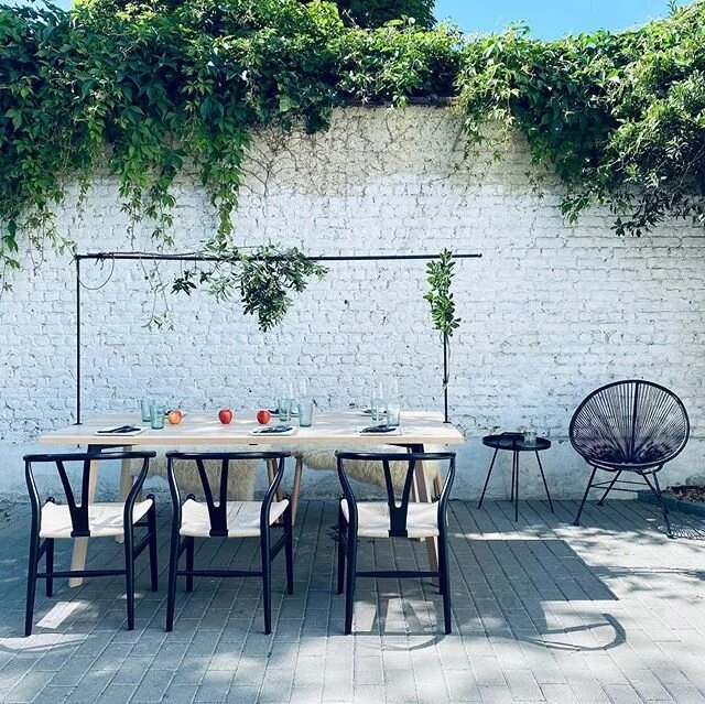 celebration. good times. friends.  #tablestyling #urbangarden #garage space