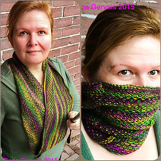 The Honey Cowl I knit with my New Orleans souvenir yarn