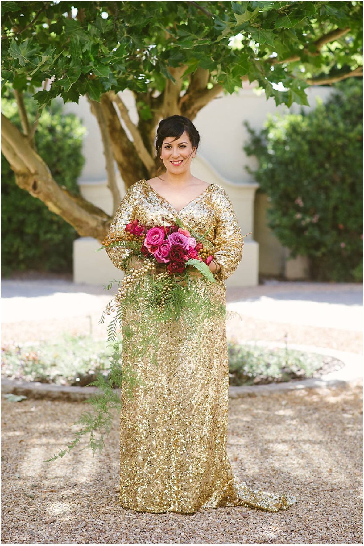 Published: Nikki-Jay's Capetown wedding with the most sparkly gold  sequinned dress — Mignonette Bridal