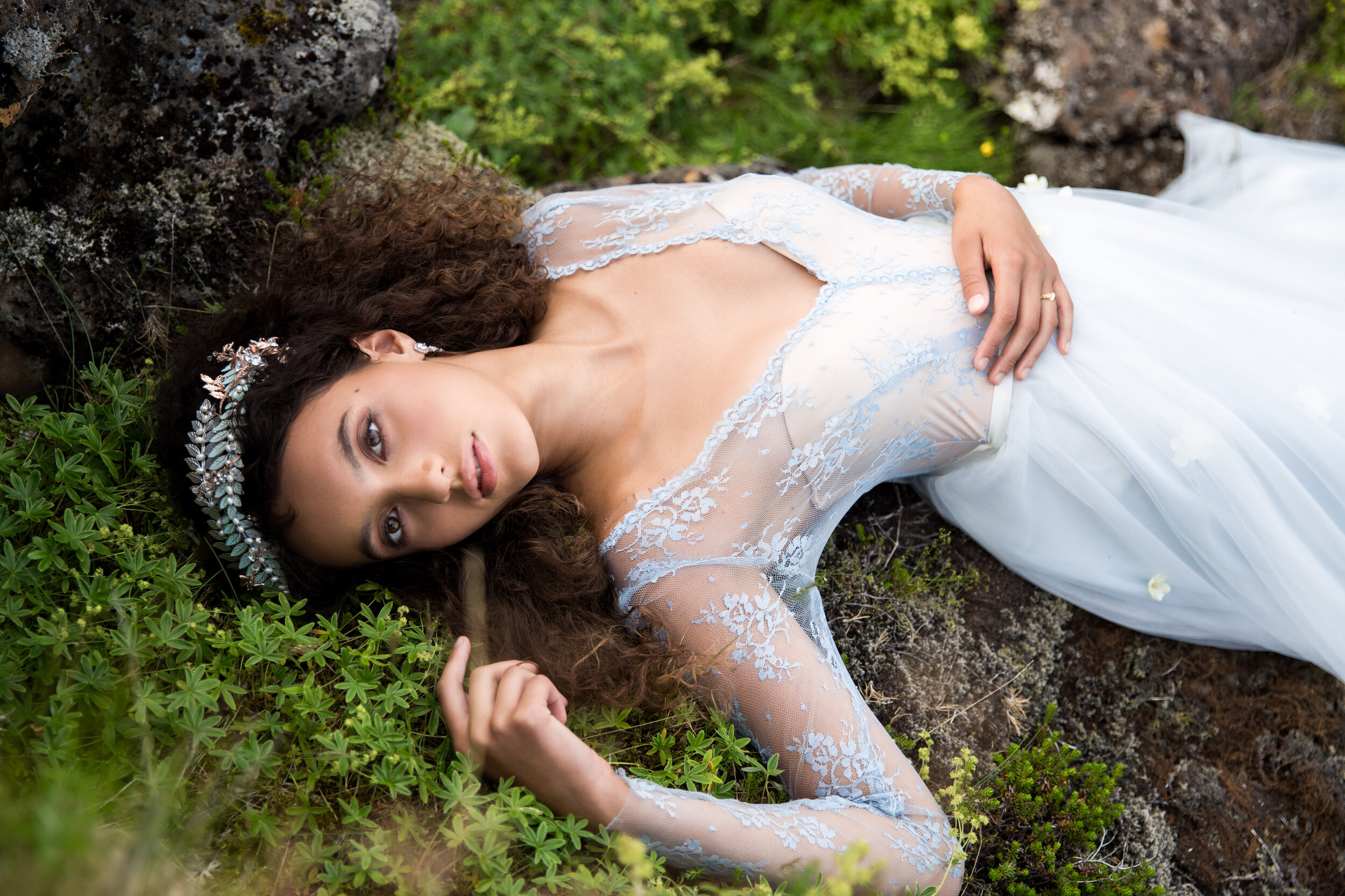 Amapola floral-lace gown — Mignonette Bridal