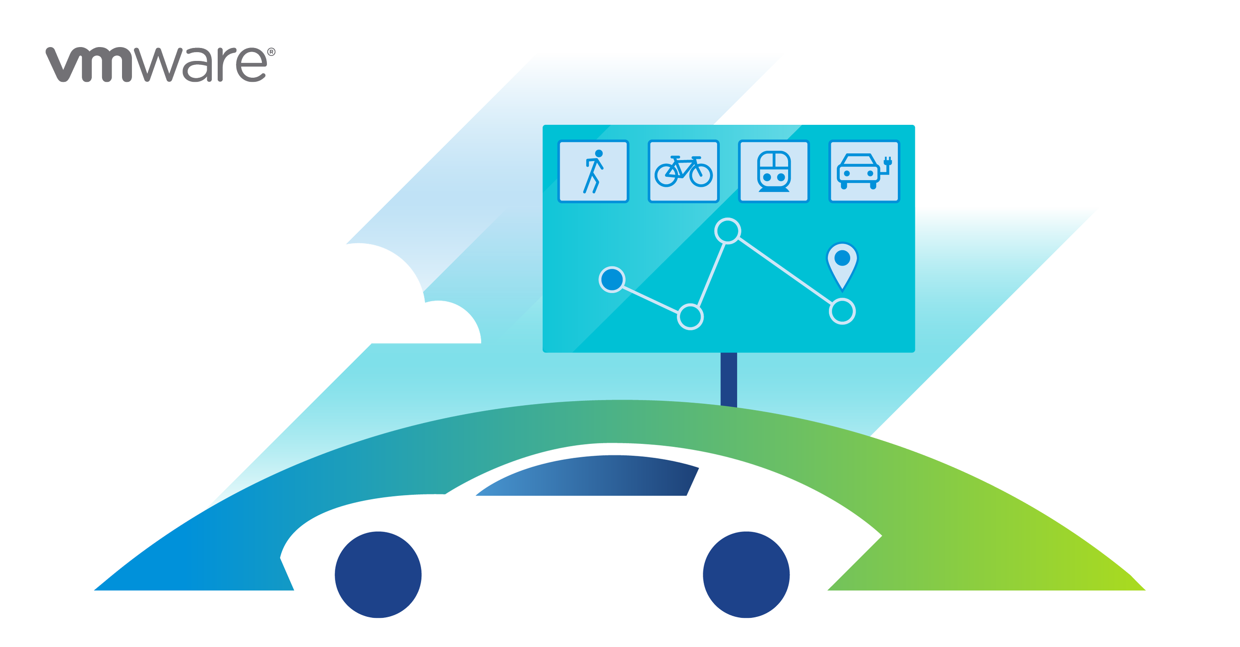 VMware Alternative Transportation graphic for Earth Day social posts