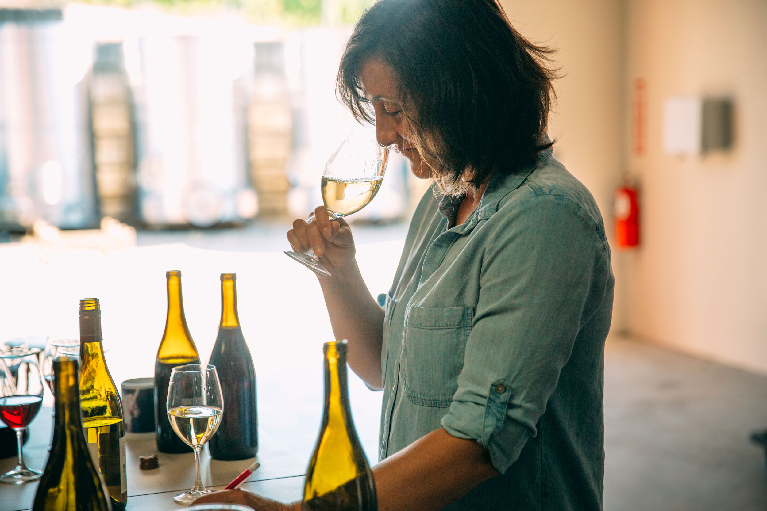 Gina Hennen Tastes Different Wines