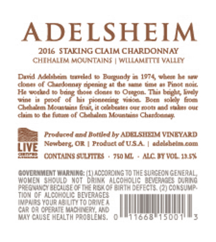 2016 Staking Claim Chardonnay back label (Copy)