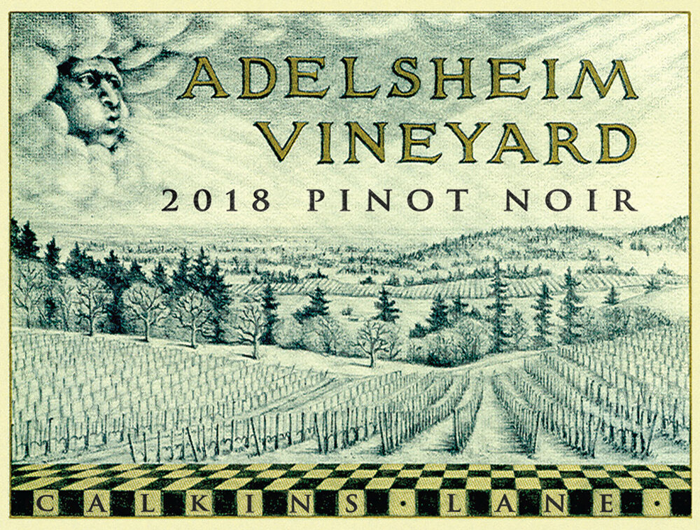 Adelsheim Vintage artist series calkins lane pinot noir front label