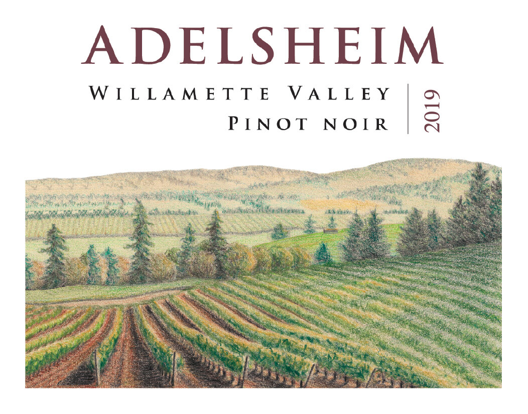 2019 Adelsheim Willamette Valley Pinot noir front label