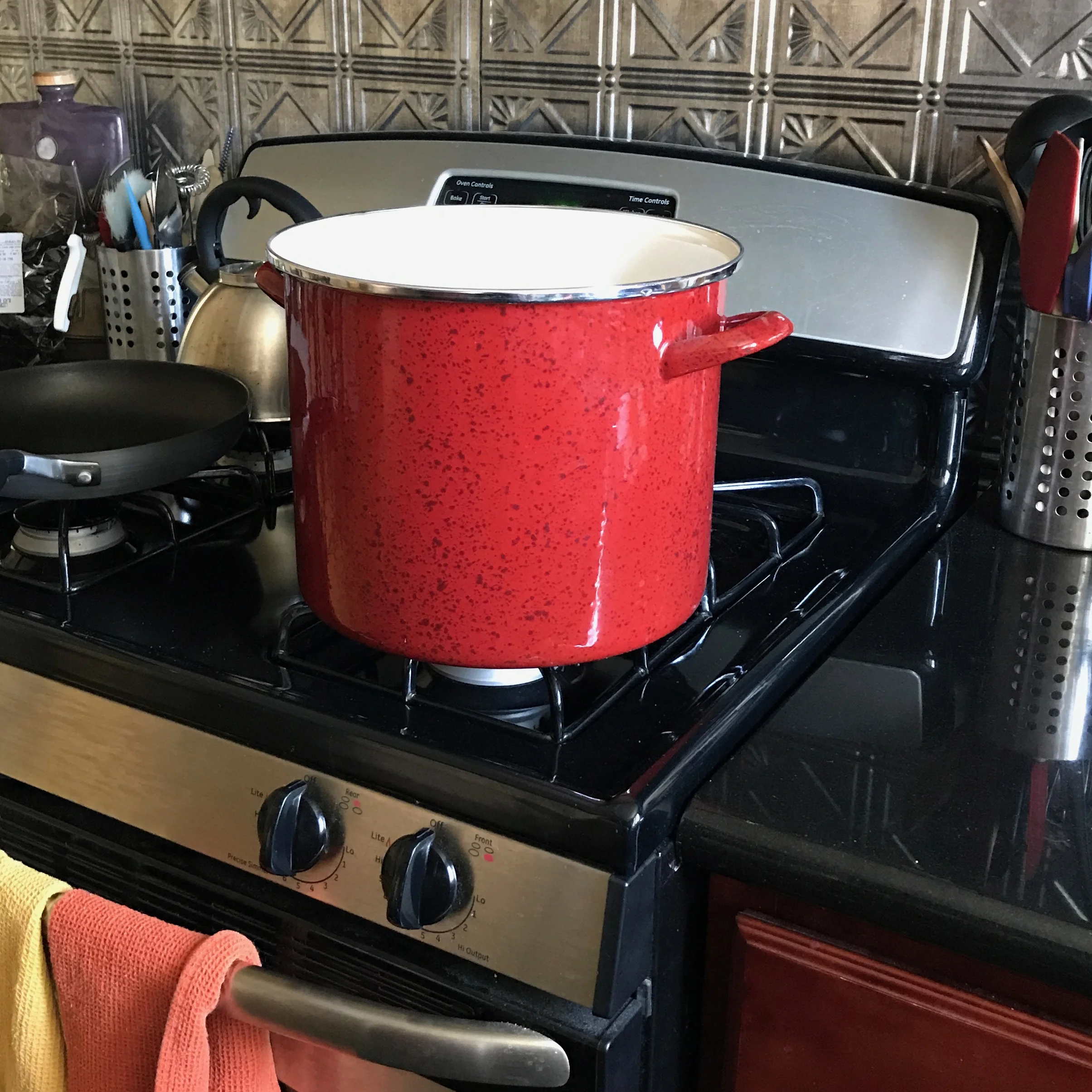 3. Place pot on the stove and bring to a boil.