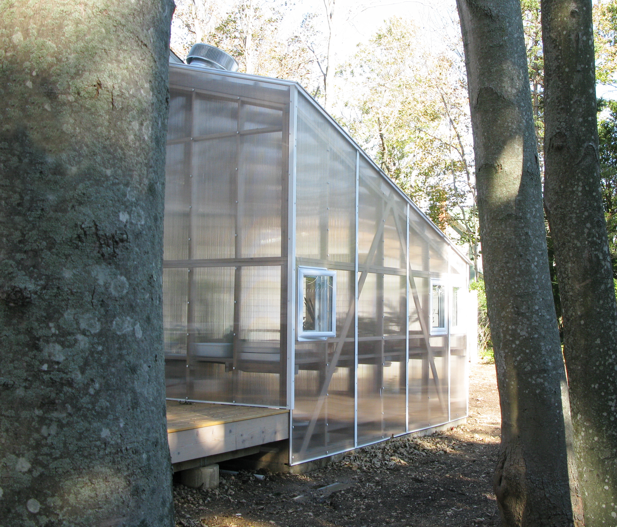  Attached Greenhouse viewed from the yard 