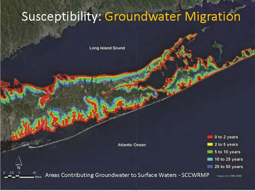  All along the coast of Long Island, wastewater reaches to sea in just short time.. 