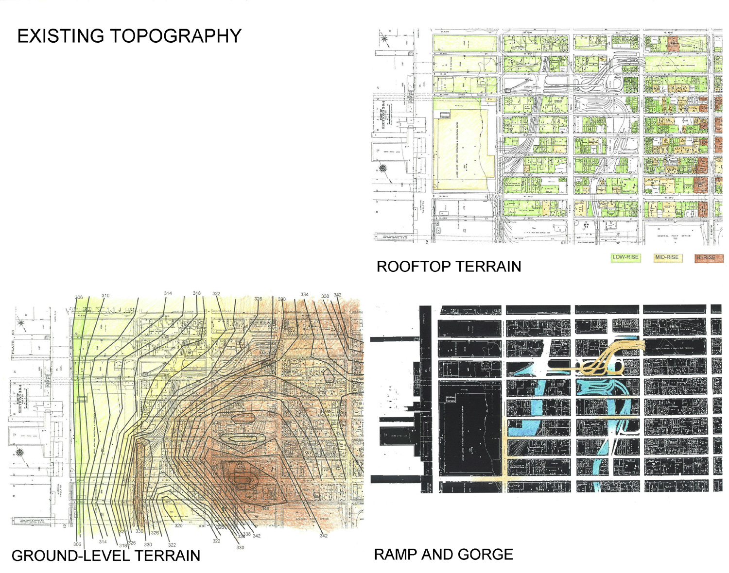  Observations on existing topography 