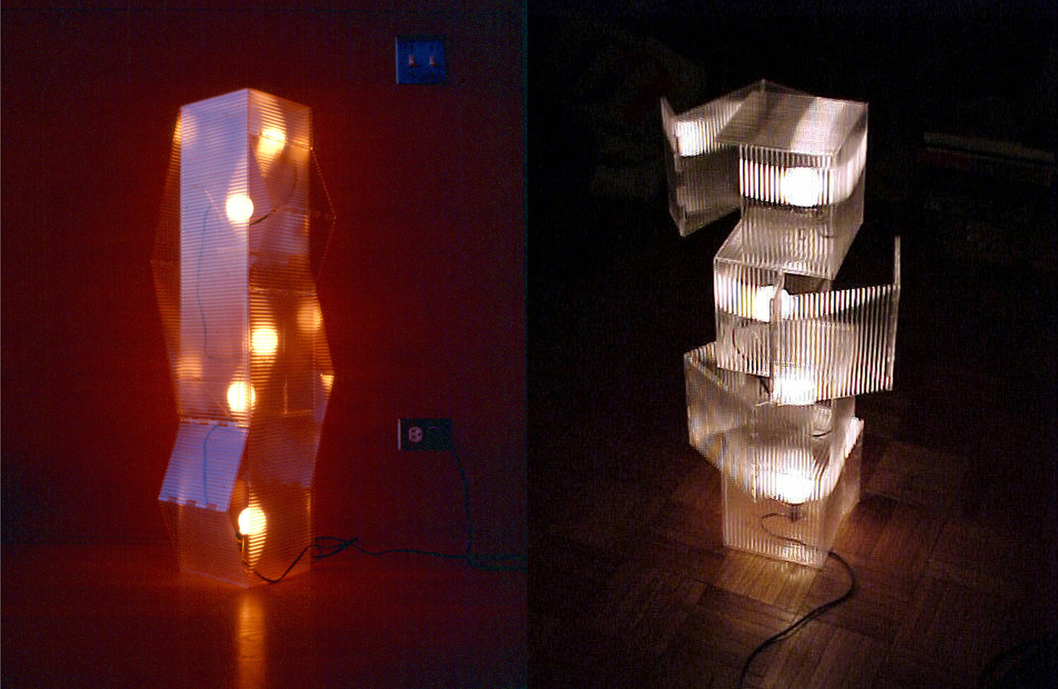  Transformation: Diffused and reflected lights transform the light sculpture 