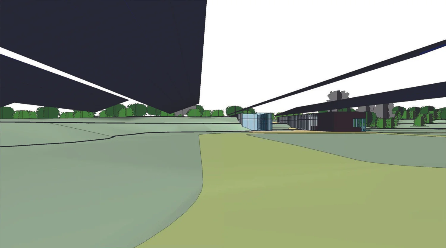  View from Parking under Solar Panels. 