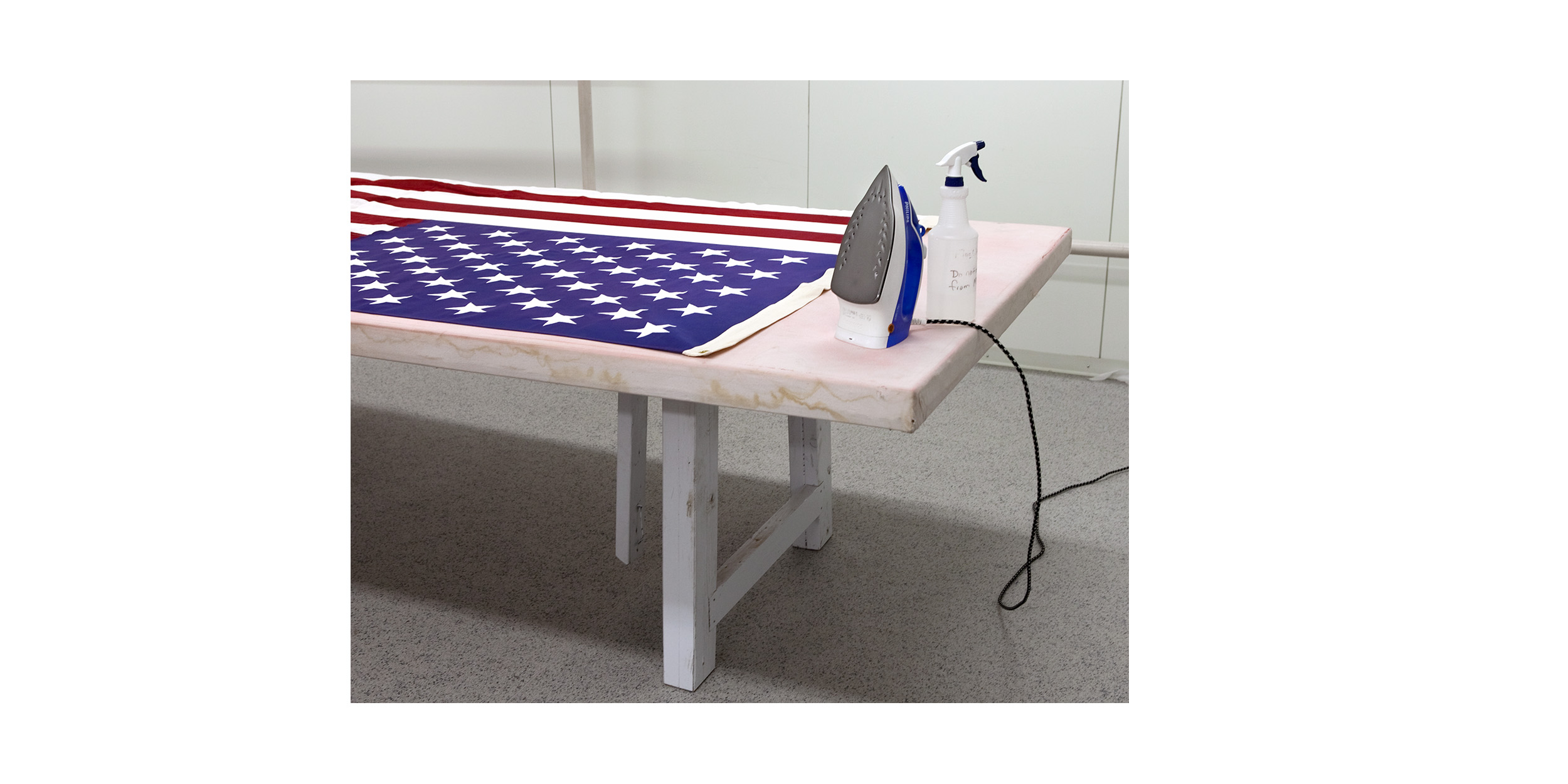  The American flag is always clean and ironed before being placed on a transfer case.&nbsp; 