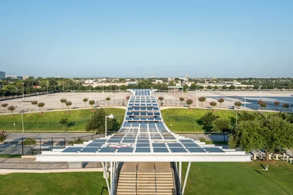 NRG Stadium features 180 kW of solar energy thanks to its solar canopy structures across many areas of the property. (Photo/NRG)