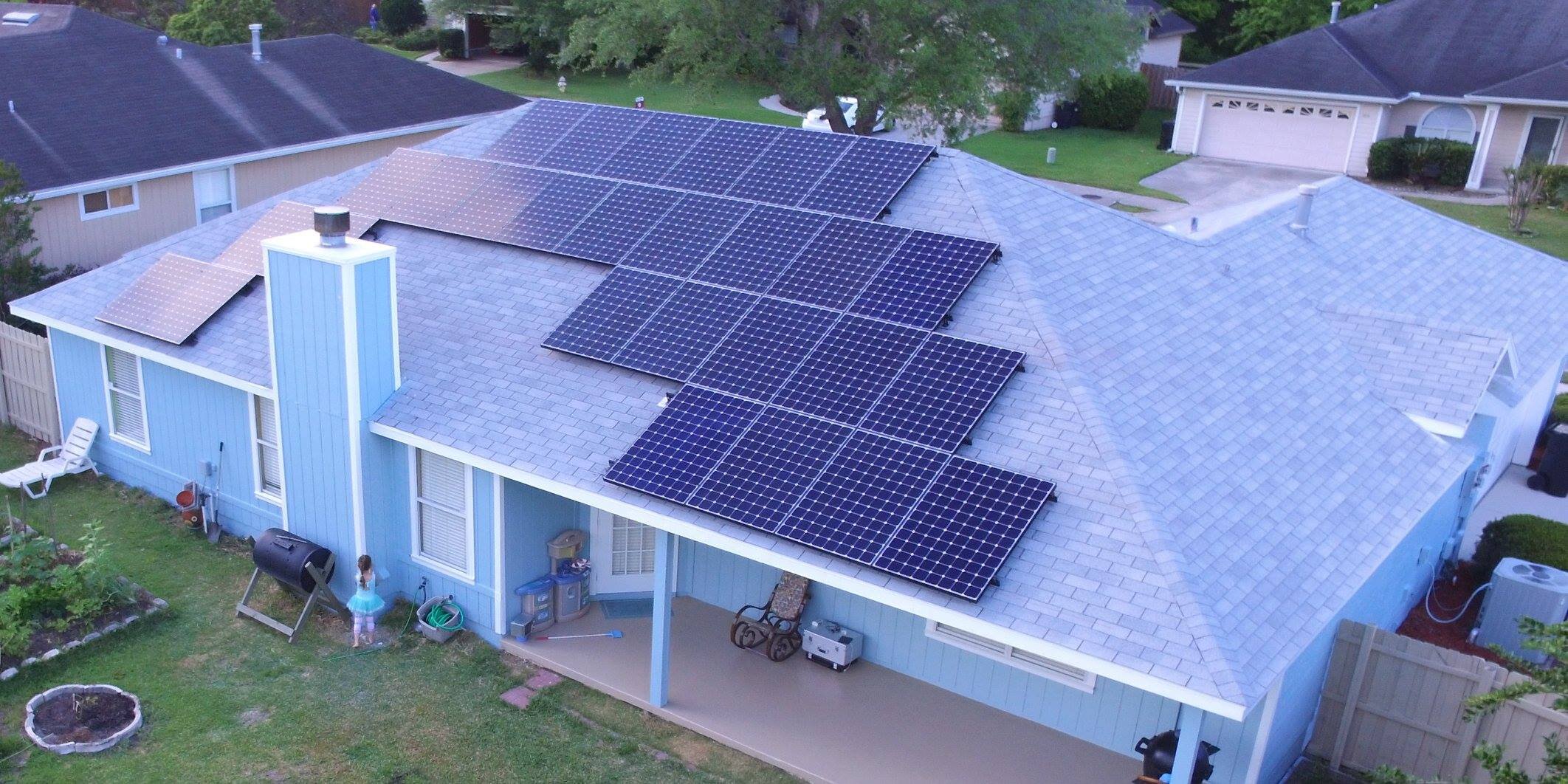 Rooftop Solar Panels on Residential Home