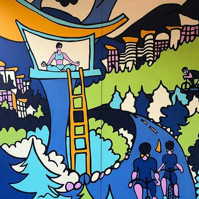 Reposted from @britishpacificproperties -  It&rsquo;s the last weekend to check out our mural 🎨 by @13feetofftheground ! Come by our tent at the @harmonyarts festival to see mural art, plein air paintings, and west coast modern photography. #POTM #S