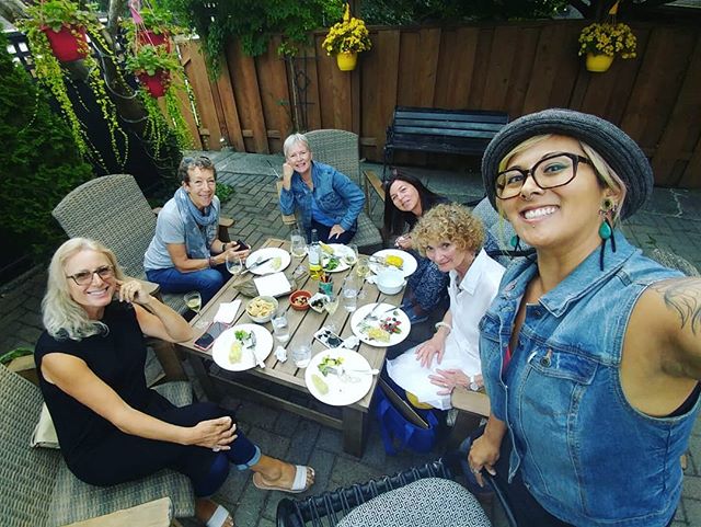 Getting together to discuss an exciting new project(or 2) before the end of the summer!! We can't wait to tell you what it is!! Hint: it has to do with painting large and traveling together again! 😮😉😀