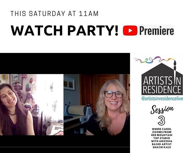Reposted from @artistsinresidencelive Set a reminder to join us tomorrow for a #YouTube premiere watch party!  Kicks off at 11am. Arizona-based Artist @shachidreams joins #13fotg member @carolmcquaidart on Zoom for a tour and a chat about quarantinin