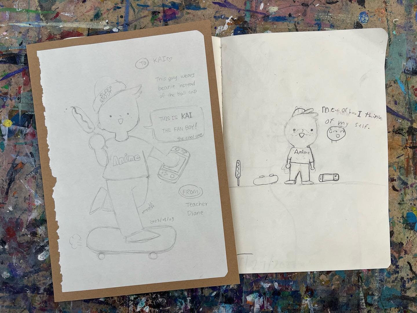 Summer 2023 ☀ Manga Drawing Camp presents our awesome student work by Kai! 👏

Thank you everyone for participating and creating beautiful artworks at spaceIN art studio this summer!

🖐 Please let us know if you don't want us to post your student's 