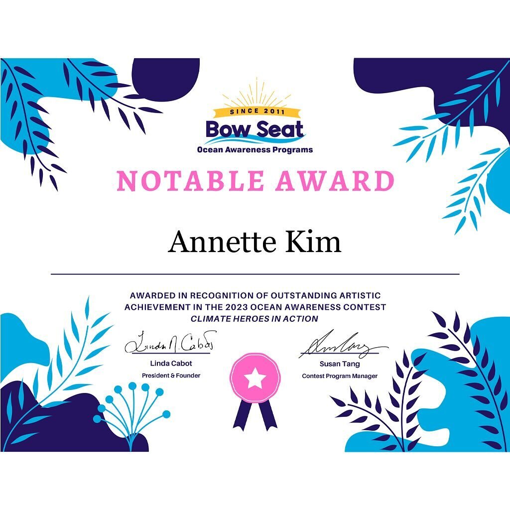 🌊 Creating Stars with Kristy Drutman, Brown Girl Green
Bow Seat 2023 Ocean Awareness Contest Winners are here!

🎉
Congratulations to Annette for winning the Notable Award!

🎥 Watch the video in original proportion from Bow Seat YouTube channel!

#